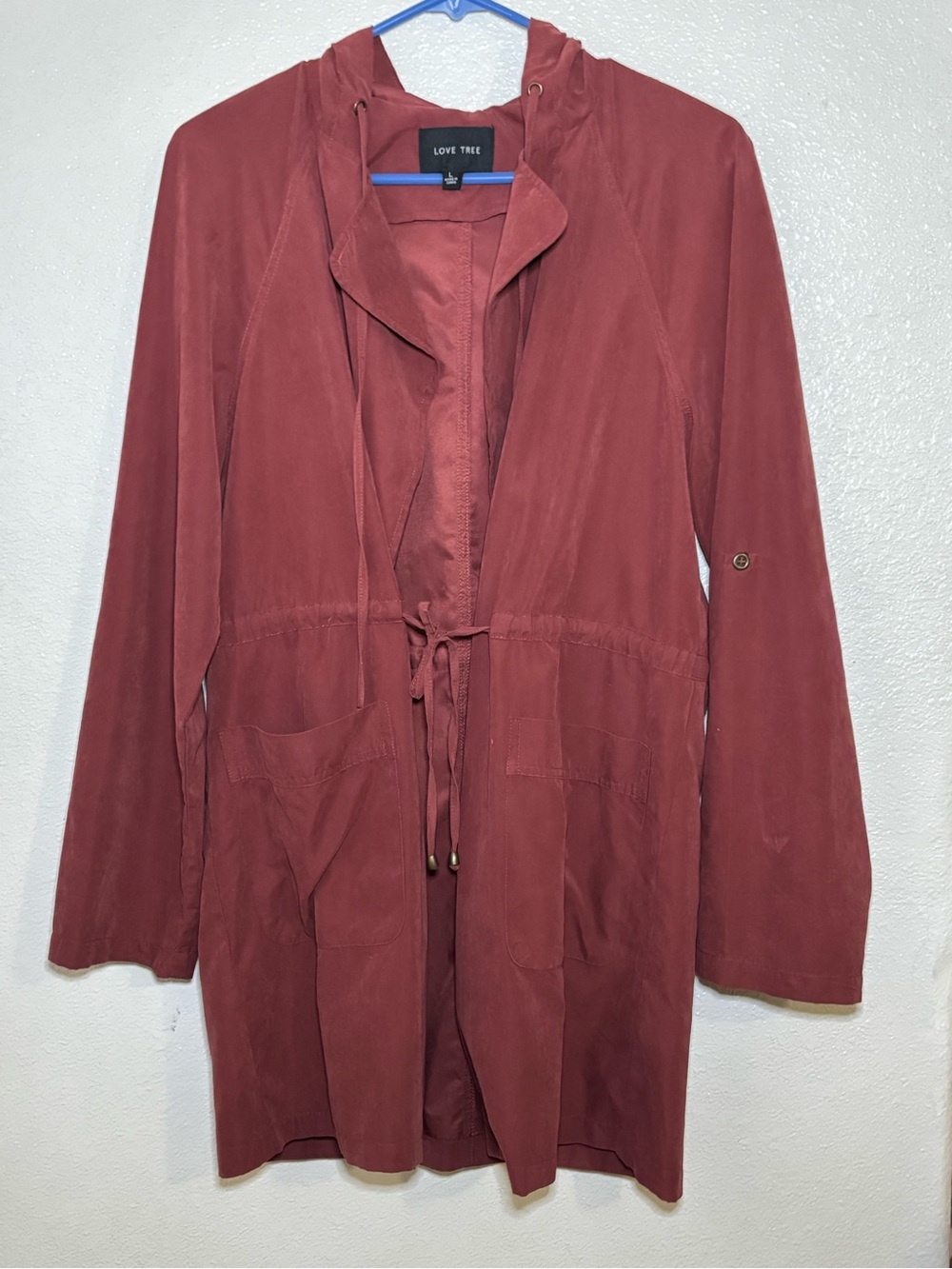 NWOT Love Tree Hooded Drawstring Jacket - Rosewood